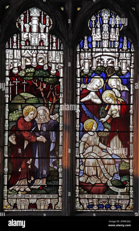 Stained Glass Window By Clayton Bell Depicting St John And Bvm And