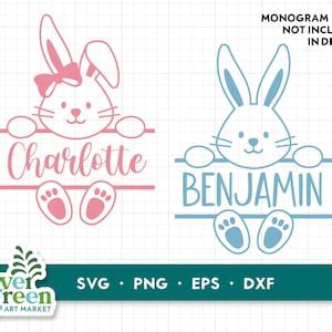 Pâques lapin svg lapin split svg lapin visage svg nom cadre SVG