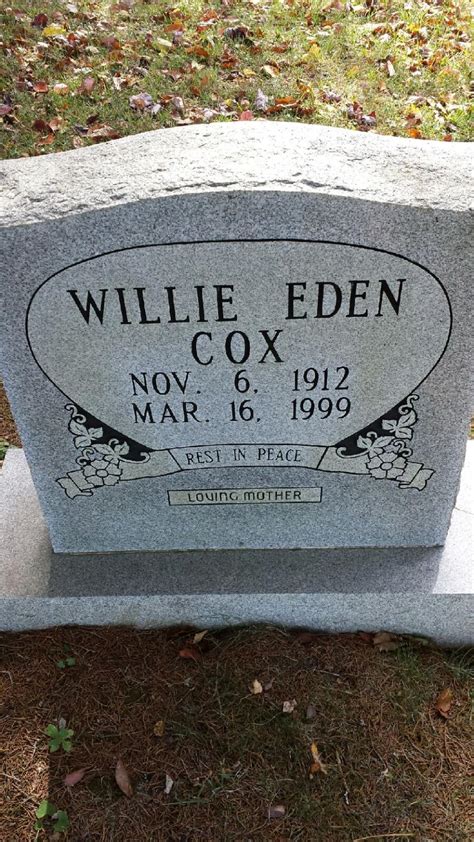 Willie Eden Bowling Cox M Morial Find A Grave