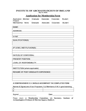 Fillable Online Iai Iai Membership Application Form Iai Fax Email