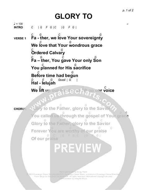 Glory To Chords PDF Sovereign Grace PraiseCharts