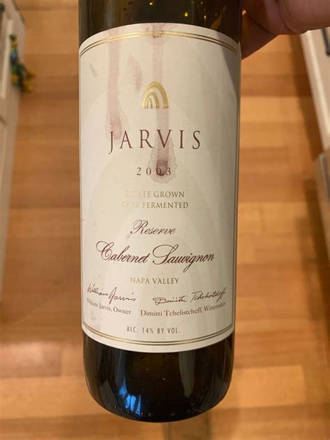 2002 Jarvis California Winery Cabernet Sauvignon Reserve Usa