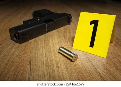 Crime Scene Investigation Magnum Bullet Stock Photo