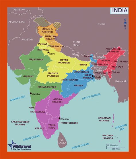 Regions map of India | Maps of India | Maps of Asia | GIF map | Maps of ...