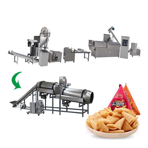 Extruded Fried Snack Food Corn Bugles Chips Making Machine Processing