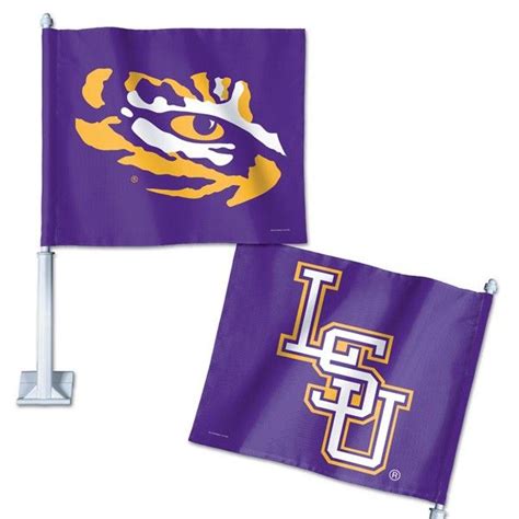 New Arrival Lsu Tigers Two Sided Tiger Eye And Baseball Logo Car Flag