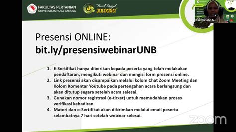 Webinar Faperta Unb Pengembangan Sektor Hulu Melalui Penguatan