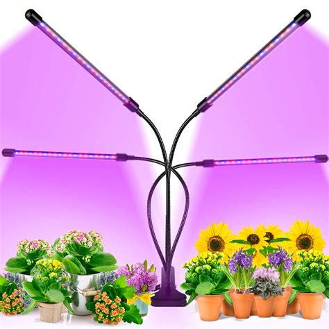 Led Grow Light 80w 4 Head Timing 80 Led 9 Dimmable Levels Plant Grow Icreating