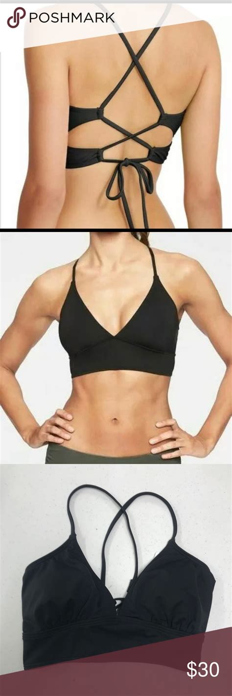 Athleta Strappy Bikini Top Black XS NWT Athleta Strappy Bikini Top