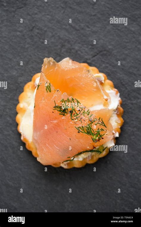 A Single Slice Of Gravadlax From A Rainbow Trout Fillet Oncorhynchus