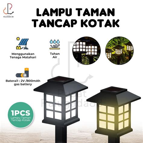 Jual Lampu Taman Tancap Kotak Solar Cell Tenaga Surya Garden Lamp Otomatis Sensor Cahaya