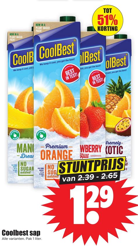 Coolbest Sap Liter Aanbieding Bij Dirk