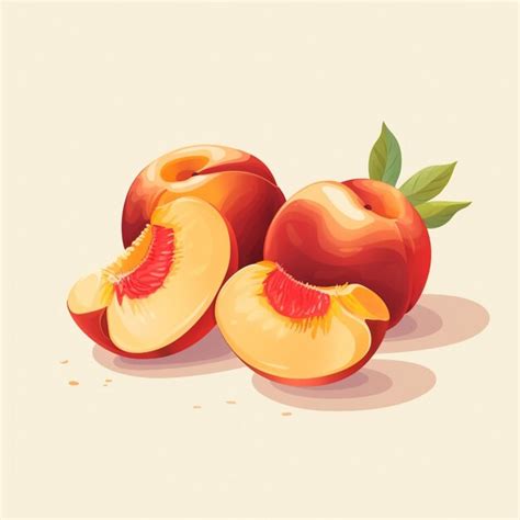 Premium Ai Image There Are Two Peaches With One Cut In Half And One Half Eaten Generative Ai