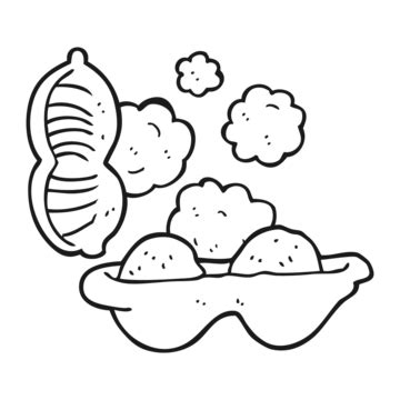 Black And White Cartoon Peanut Outline Sketch Drawing Vector Peanut