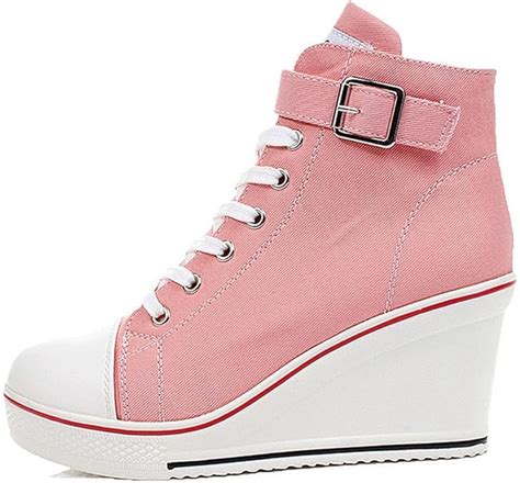 Btrada Zapatillas para Mujer de cuña Alta con Plataforma de Lona Casual