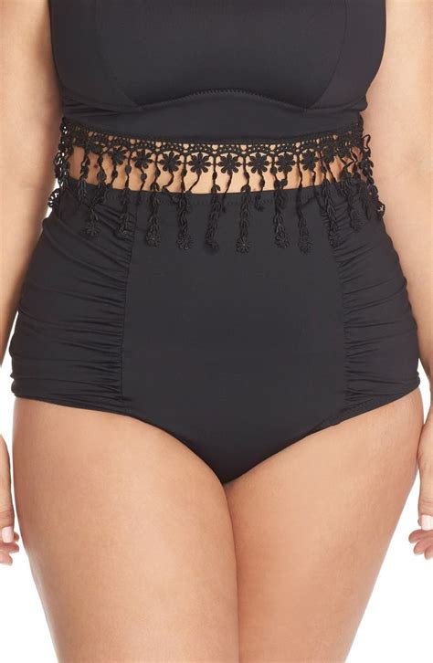 Becca Etc Venice Ruched High Waist Bikini Bottoms Plus Size Nordstrom