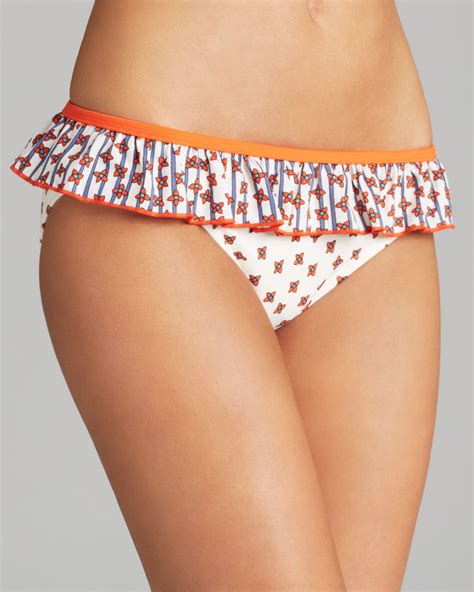 Marc By Marc Jacobs Chrissies Floral Ruffle Bikini Bottom In White Lyst