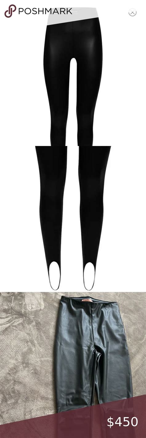 A Wolford X Amina Muaddi Collaboration Vegan Leather Stirrup Legging