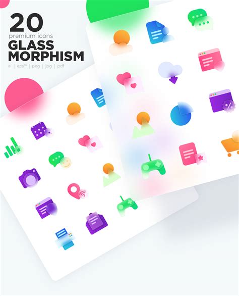 Glassmorphism 20 Icons Set Behance