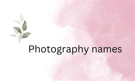 450+ Photography Names that are Good,Cute and Best