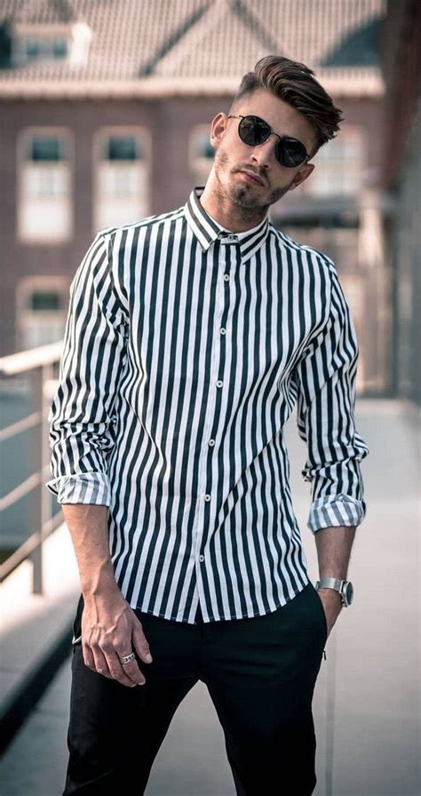 Black And White Vertical Striped Shirt Outfit Vertical Striped Shirt