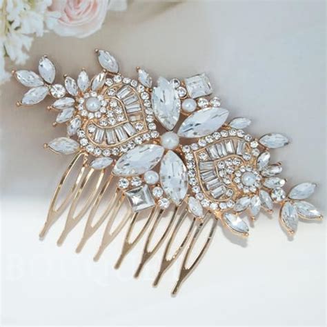 Wedding Bride Hair Comb Crystal Rhinestone Headpiece Pearl