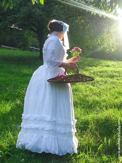 1850s Sheer White Muslin Dress Sew Historically