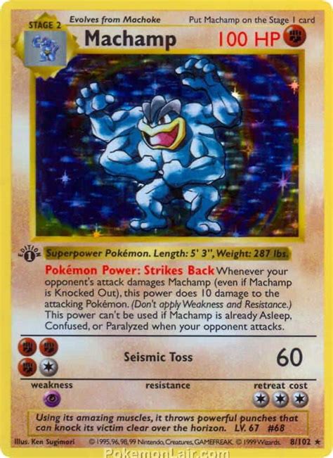 1999 Pokemon Game Base 8 Machamp Holo 1st Edition PSA