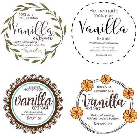 Free Vanilla Printable Labels Homemade Vanilla Extract Homemade