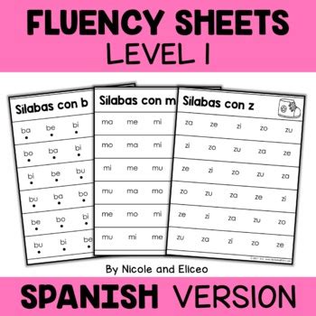 Spanish Reading Fluency Sheets Bundle By Nicole And Eliceo TpT