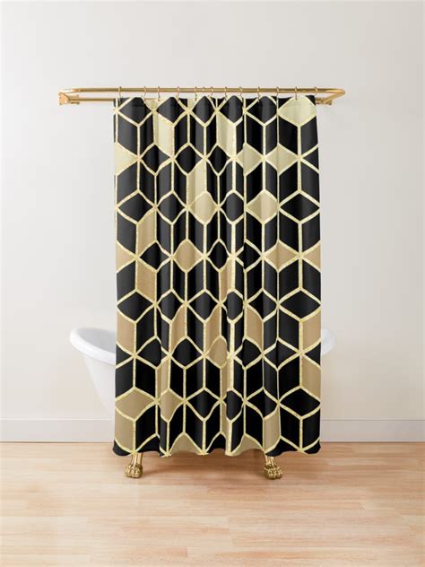 Black And Gold Bathroom Shower Curtain - gonnalifemylife