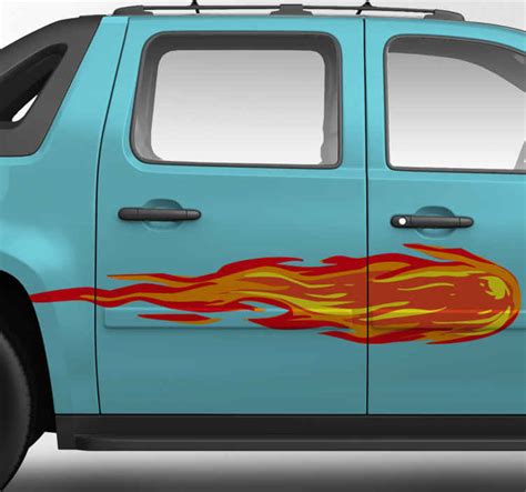 пламя автомобиля виниловая наклейка - TenStickers