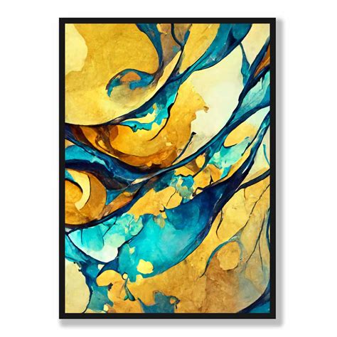 Abstract Art Print in Yellow and Blue No 1 – Artze Wall Art