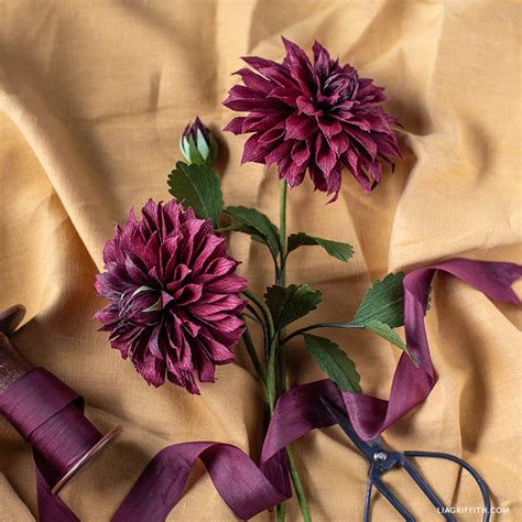 October Member Make Crepe Paper Dahlia Flower Lia Griffith