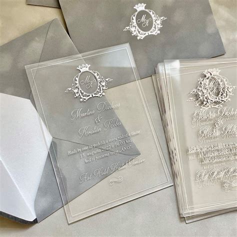 Silver Vienna Velvet & Glass Wedding Invitations - Polina Perri US