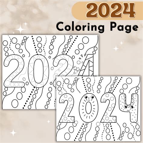 Happy New year 2024 coloring pages - 2024 new year - back from winter ...