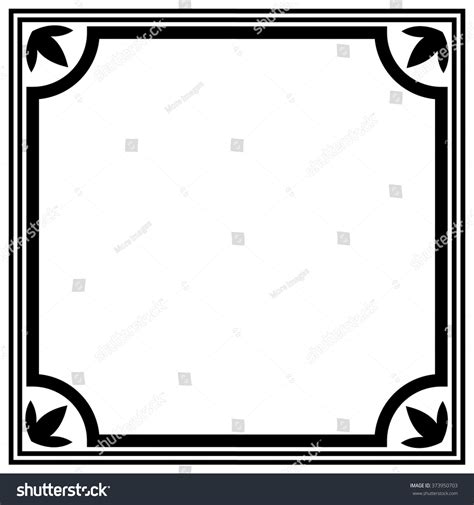 Simple Black White Border Vector Template Stock Vector (Royalty Free ...