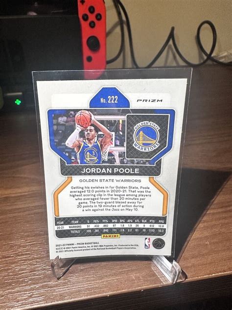 2021 22 Panini Prizm Jordan Poole Red White Blue 222 Golden State