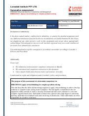 Bsbcrt Assesment Pdf Lonsdale Institute Pty Ltd Summative