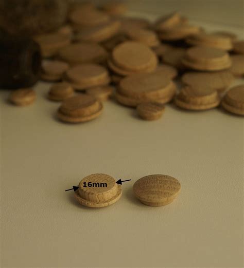 Real Oak Wood Mushroom Head Plugs 16mm Hole - HQ Wooden Stairs Buttons ...