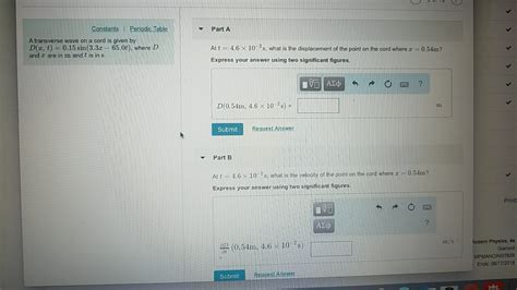 Solved Constants Periodic Table Part A A Transverse Wave On Chegg