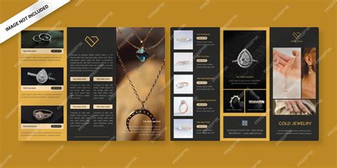 Premium Vector Gold Jewelry Trifold Brochure Template