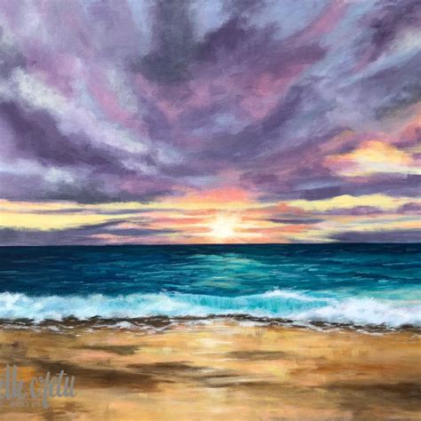 Reflecting Light Lynnette Cretu Art And Design Sunrise Painting