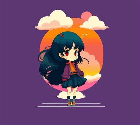 Premium Vector Chibi Girl Vector Illustration