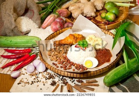 Malaysian Food Nasi Lemak Special Fried Stock Photo 2226749855