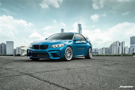 BMW M2 F87 Blue Forgestar S18 Wheel Wheel Front