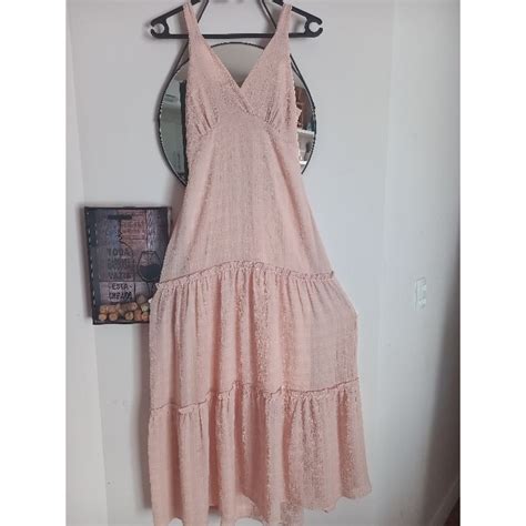 Vestido Longo Nude Rosa Shopee Brasil