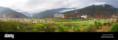 Panorama of Paro Valley - Bhutan Stock Photo - Alamy