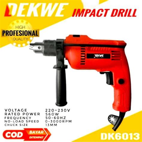 MESIN BOR LISTRIK TEMBOK BETON KAYU BESI PALU IMPACT DRILL 13MM DEKWE