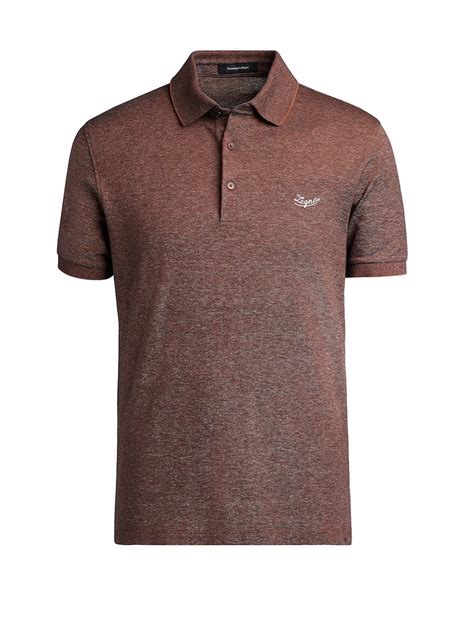 Vicuna Cotton Piquet Polo Shirt France Mode Mens Spring Modern Man